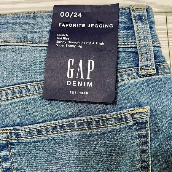 GAP Women's High Rise Favorite Jeggings Mid Rise Stretch Super Skinny Size 00/24 - Picture 7 of 13